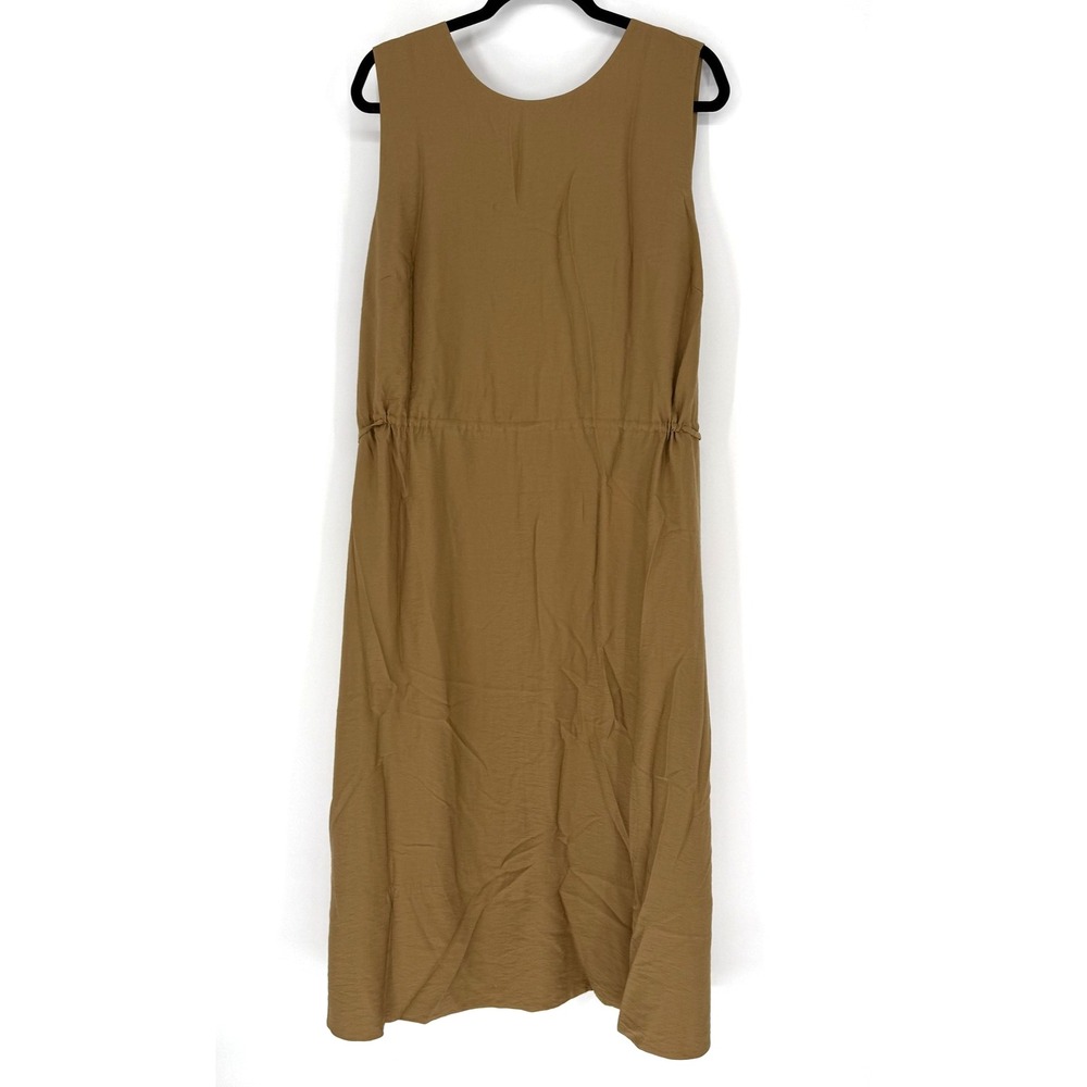 Vince Dress Womens 3XL Brown Wrap V-Neck Sleeveless Midi Tie‎ Waist